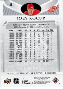 2020-21 SP Signature Edition Legends #85 Joey Kocur Back
