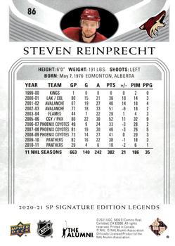 2020-21 SP Signature Edition Legends #86 Steven Reinprecht Back