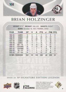 2020-21 SP Signature Edition Legends #108 Brian Holzinger Back