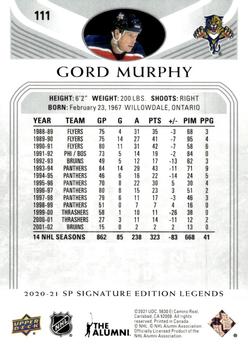 2020-21 SP Signature Edition Legends #111 Gord Murphy Back