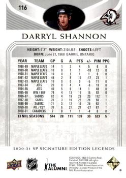 2020-21 SP Signature Edition Legends #116 Darryl Shannon Back