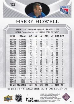 2020-21 SP Signature Edition Legends #122 Harry Howell Back
