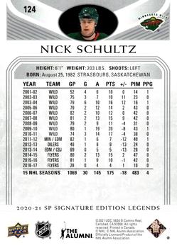 2020-21 SP Signature Edition Legends #124 Nick Schultz Back