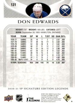 2020-21 SP Signature Edition Legends #131 Don Edwards Back