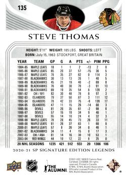 2020-21 SP Signature Edition Legends #135 Steve Thomas Back