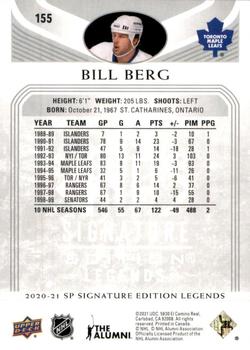 2020-21 SP Signature Edition Legends #155 Bill Berg Back