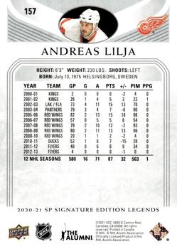 2020-21 SP Signature Edition Legends #157 Andreas Lilja Back