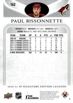 2020-21 SP Signature Edition Legends #162 Paul Bissonnette Back