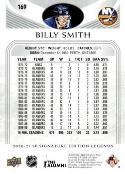2020-21 SP Signature Edition Legends #169 Billy Smith Back
