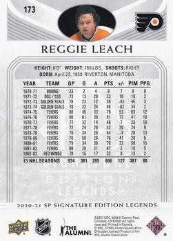 2020-21 SP Signature Edition Legends #173 Reggie Leach Back