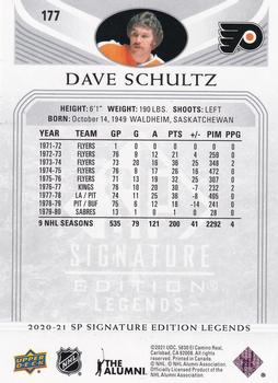 2020-21 SP Signature Edition Legends #177 Dave Schultz Back