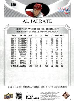2020-21 SP Signature Edition Legends #180 Al Iafrate Back