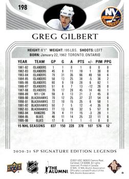 2020-21 SP Signature Edition Legends #198 Greg Gilbert Back
