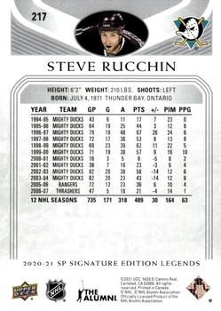 2020-21 SP Signature Edition Legends #217 Steve Rucchin Back