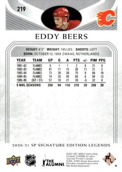 2020-21 SP Signature Edition Legends #219 Eddy Beers Back