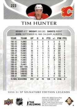 2020-21 SP Signature Edition Legends #223 Tim Hunter Back