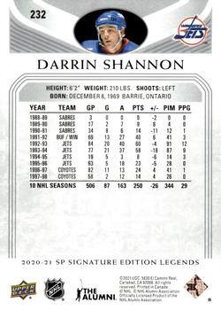 2020-21 SP Signature Edition Legends #232 Darrin Shannon Back