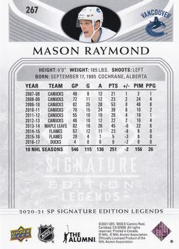 2020-21 SP Signature Edition Legends #267 Mason Raymond Back