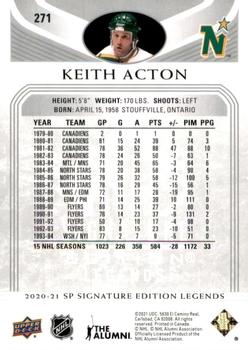 2020-21 SP Signature Edition Legends #271 Keith Acton Back