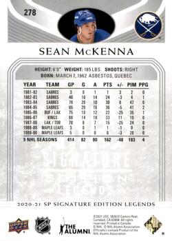 2020-21 SP Signature Edition Legends #278 Sean McKenna Back
