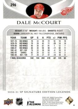 2020-21 SP Signature Edition Legends #296 Dale McCourt Back
