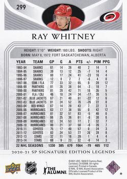 2020-21 SP Signature Edition Legends #299 Ray Whitney Back