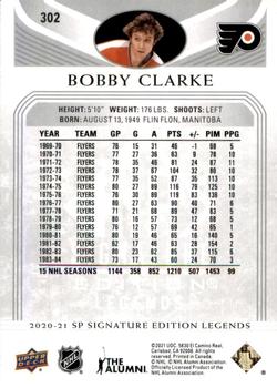 2020-21 SP Signature Edition Legends #302 Bobby Clarke Back