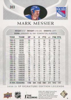 2020-21 SP Signature Edition Legends #303 Mark Messier Back