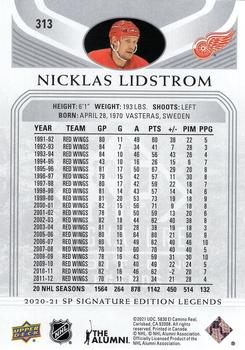 2020-21 SP Signature Edition Legends #313 Nicklas Lidstrom Back