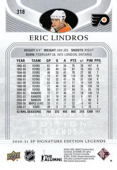 2020-21 SP Signature Edition Legends #318 Eric Lindros Back