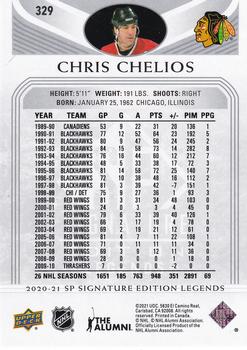 2020-21 SP Signature Edition Legends #329 Chris Chelios Back