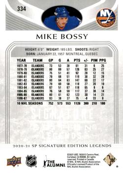 2020-21 SP Signature Edition Legends #334 Mike Bossy Back