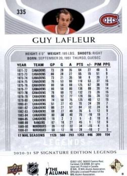2020-21 SP Signature Edition Legends #335 Guy Lafleur Back