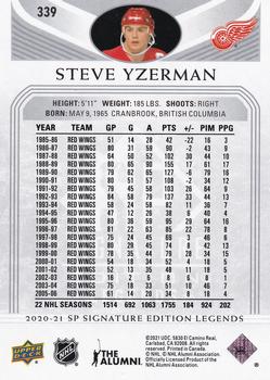 2020-21 SP Signature Edition Legends #339 Steve Yzerman Back