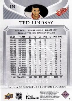 2020-21 SP Signature Edition Legends #340 Ted Lindsay Back