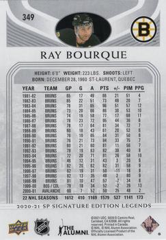 2020-21 SP Signature Edition Legends #349 Ray Bourque Back