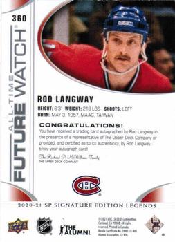 2020-21 SP Signature Edition Legends #360 Rod Langway Back