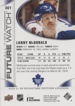 2020-21 SP Signature Edition Legends #361 Lanny McDonald Back