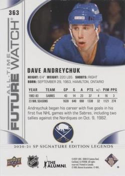 2020-21 SP Signature Edition Legends #363 Dave Andreychuk Back