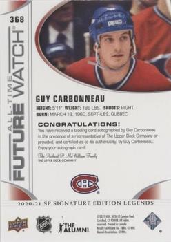 2020-21 SP Signature Edition Legends #368 Guy Carbonneau Back