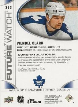 2020-21 SP Signature Edition Legends #372 Wendel Clark Back