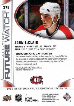 2020-21 SP Signature Edition Legends #376 John LeClair Back