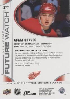 2020-21 SP Signature Edition Legends #377 Adam Graves Back