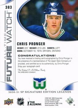 2020-21 SP Signature Edition Legends #383 Chris Pronger Back