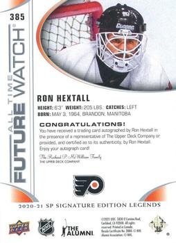 2020-21 SP Signature Edition Legends #385 Ron Hextall Back