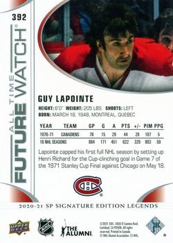 2020-21 SP Signature Edition Legends #392 Guy Lapointe Back