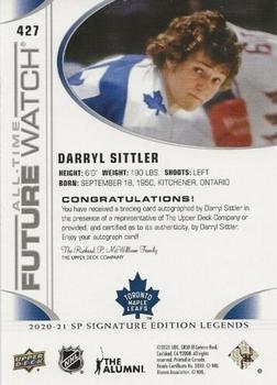 2020-21 SP Signature Edition Legends #427 Darryl Sittler Back