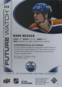 2020-21 SP Signature Edition Legends #439 Mark Messier Back