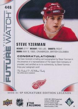 2020-21 SP Signature Edition Legends #446 Steve Yzerman Back