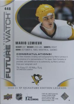 2020-21 SP Signature Edition Legends #448 Mario Lemieux Back